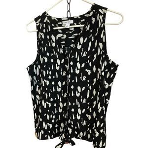 NEW Nine West Button & Tie Front Top Size Small